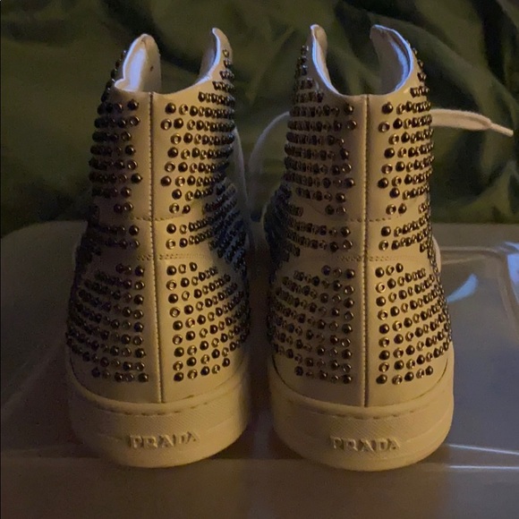 AUTHENTIC PRADA High top studded sneakers - Picture 2 of 6